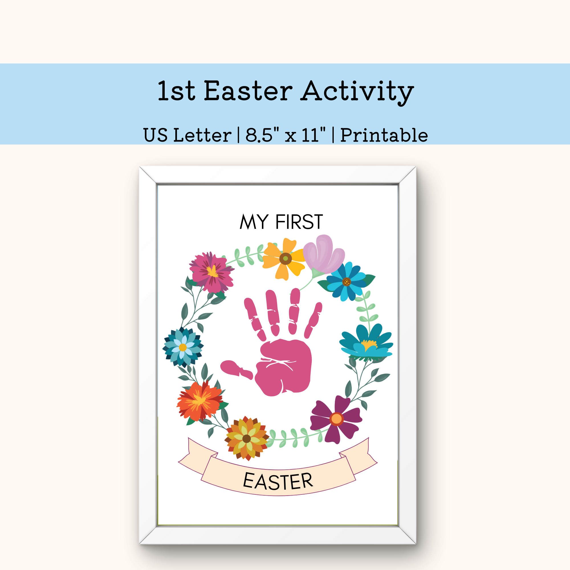 PRINTABLE 1st Easter Handprint Art Craft For Kids