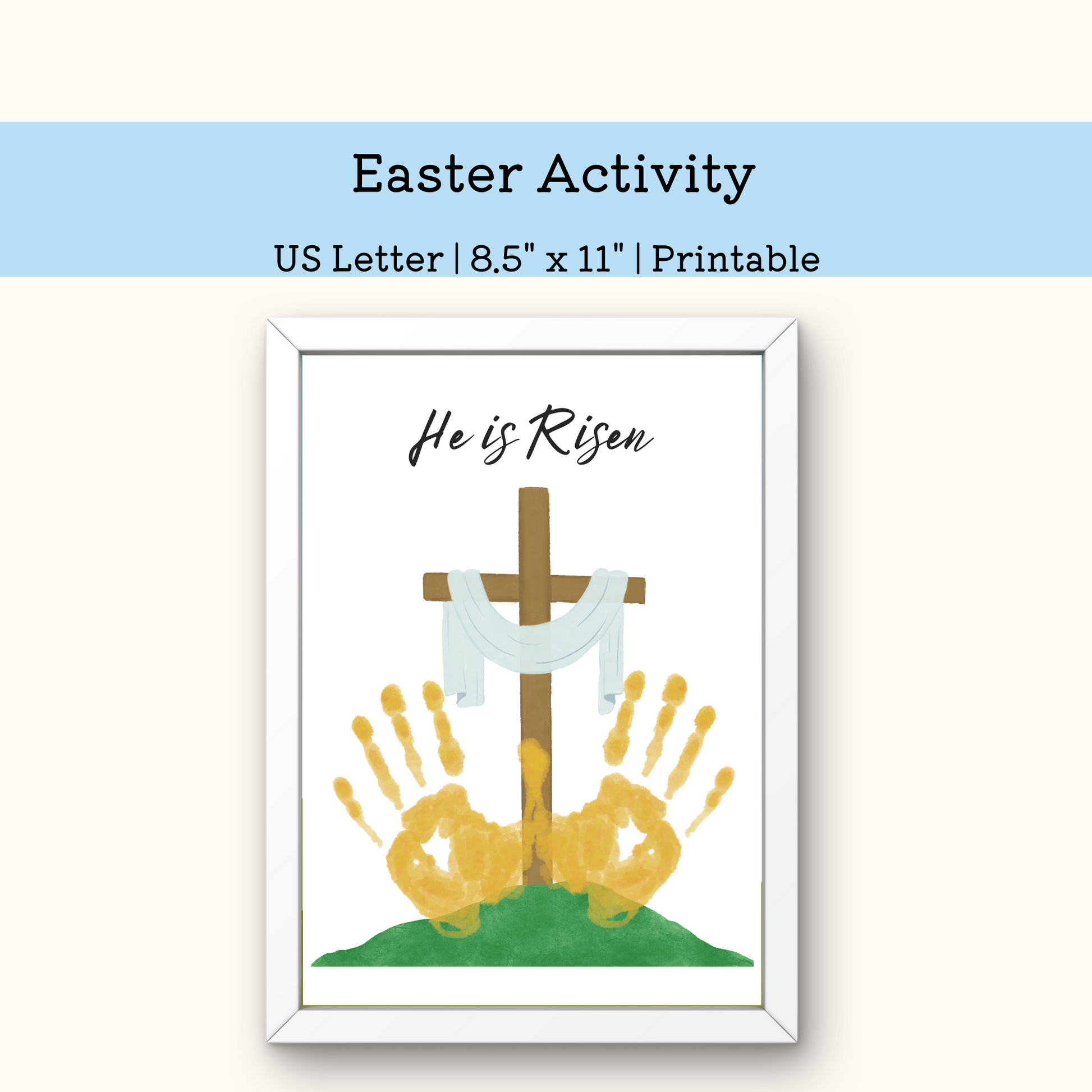 PRINTABLE He is Risen Easter Handprint Art Craft For Kids