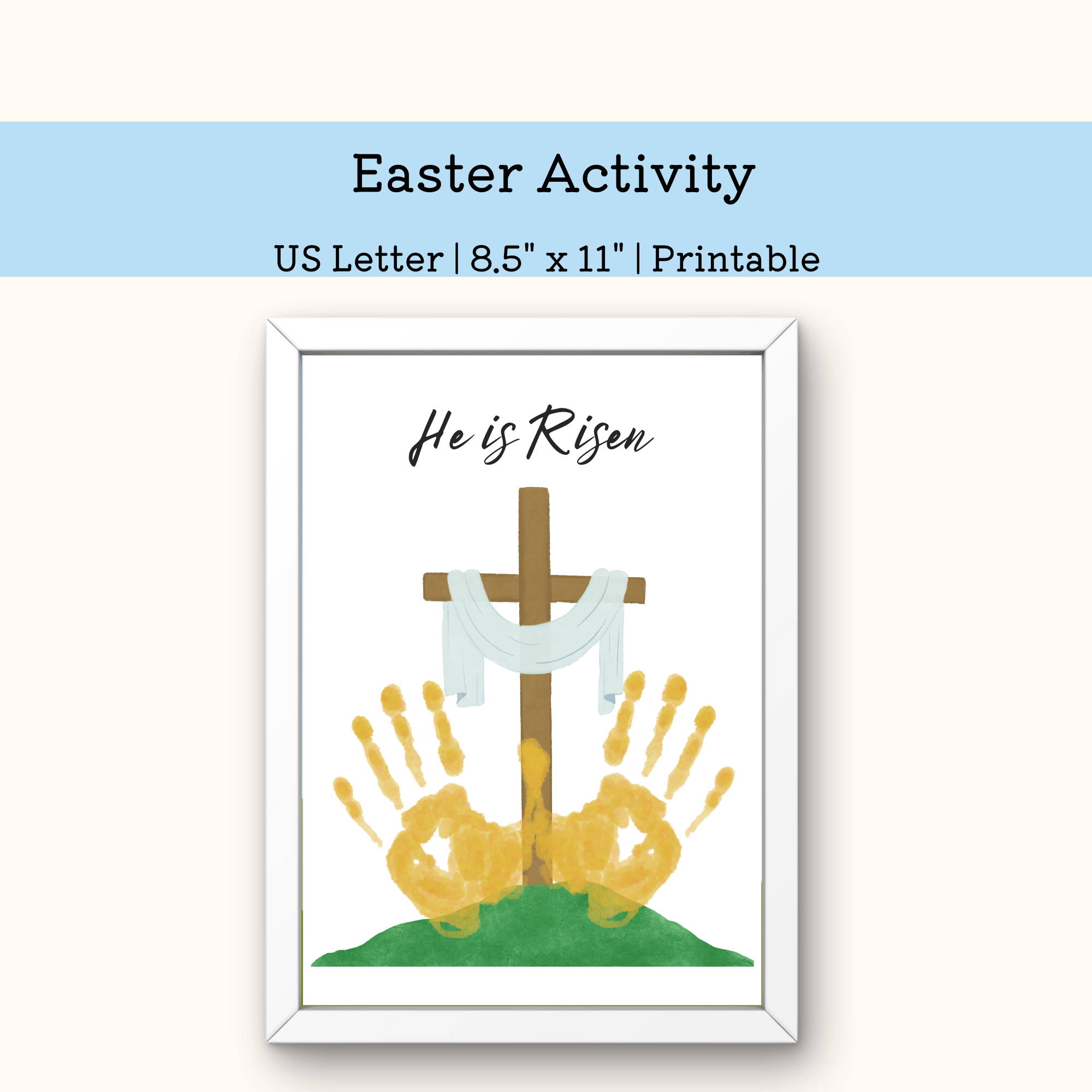 PRINTABLE He is Risen Easter Handprint Art Craft For Kids
