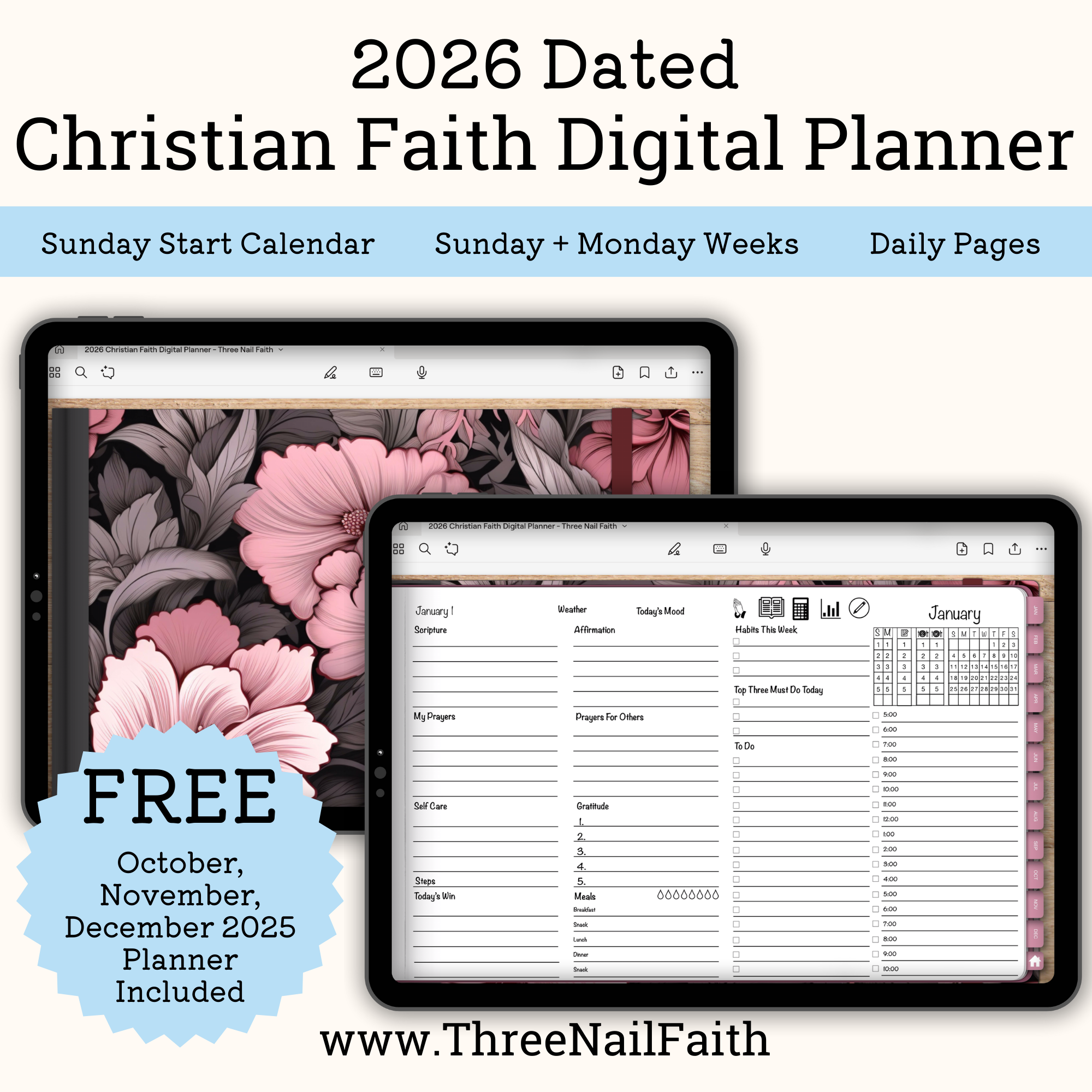 2026 Digital Christian Faith Planner
