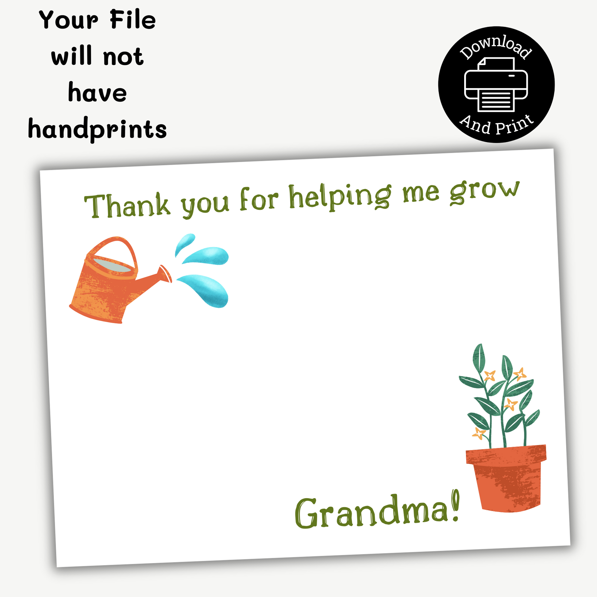 your print will not have the handprint you need to add that