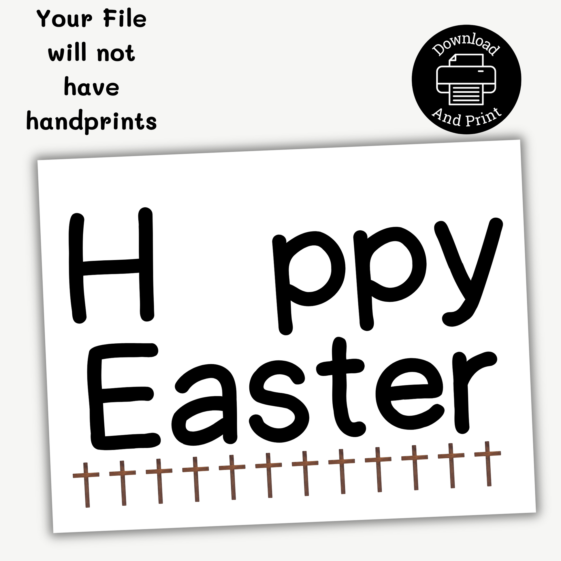 Add your childs hand  to the print   your file will not come with a handprint you will add.