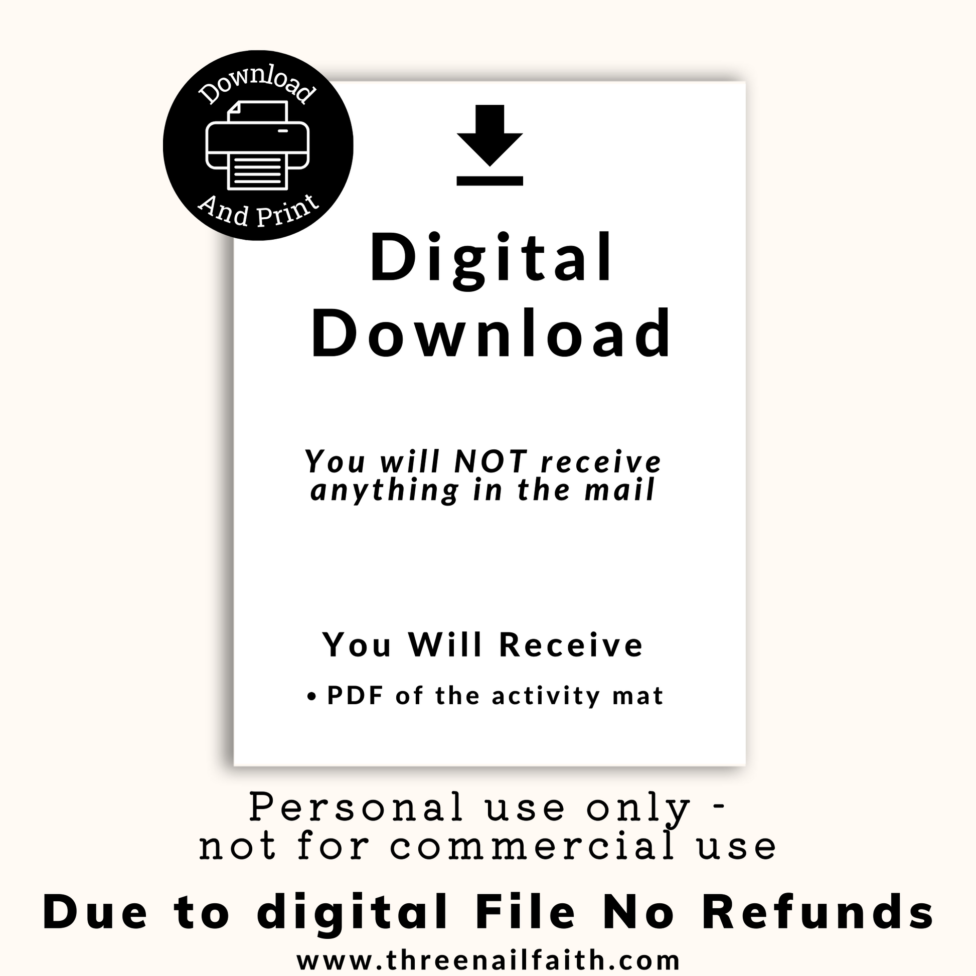 digital download nothing will ship to you. you will receive a PDF file of the activity mat. This is for personal use only. no refunds due to digital file.