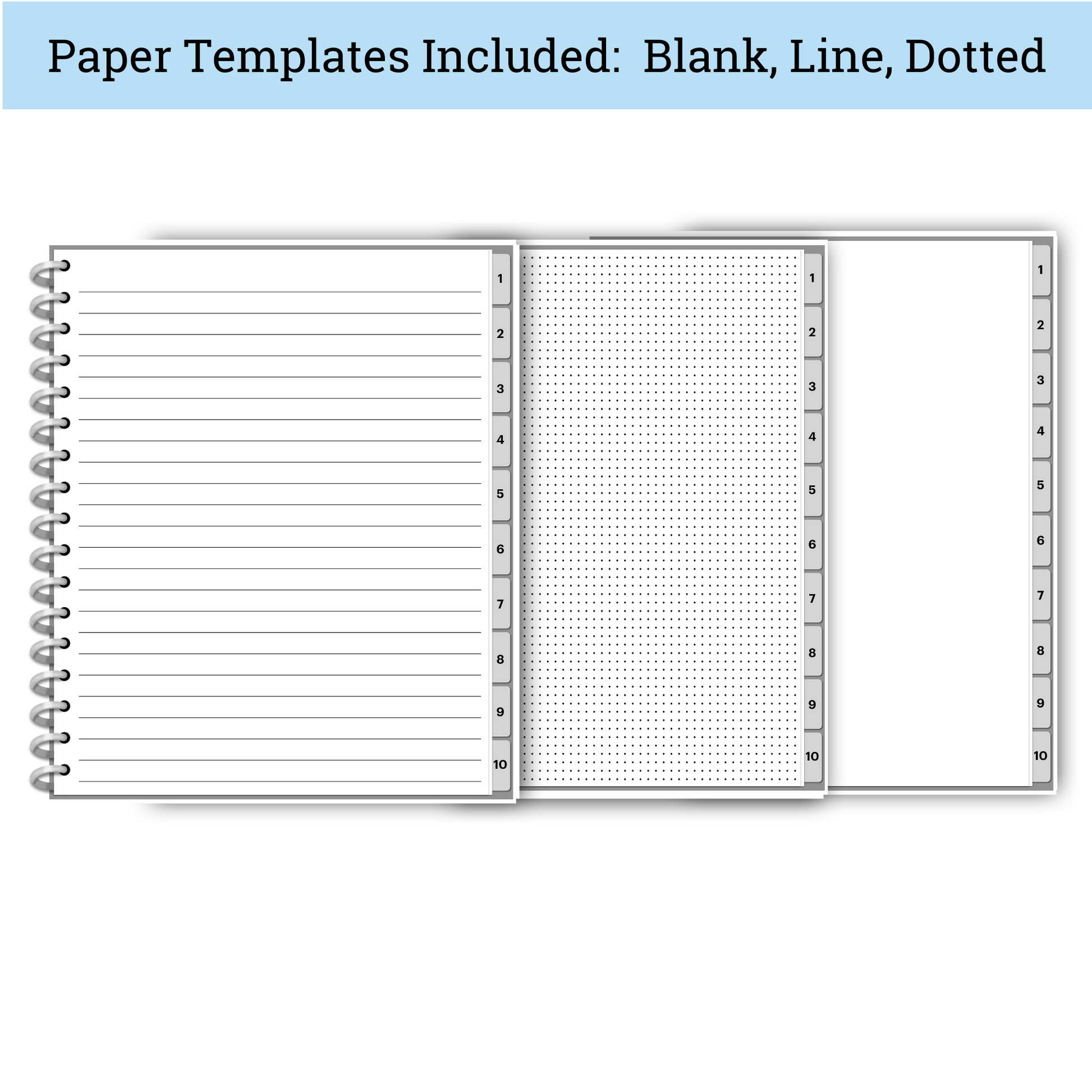 Digital Notebook - Gray comes with blank lined and dotted papers