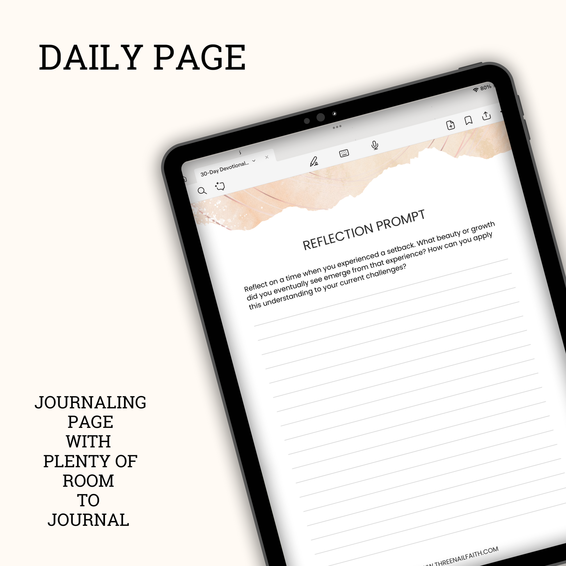 Each day has a reflection prompt and room for you to journal