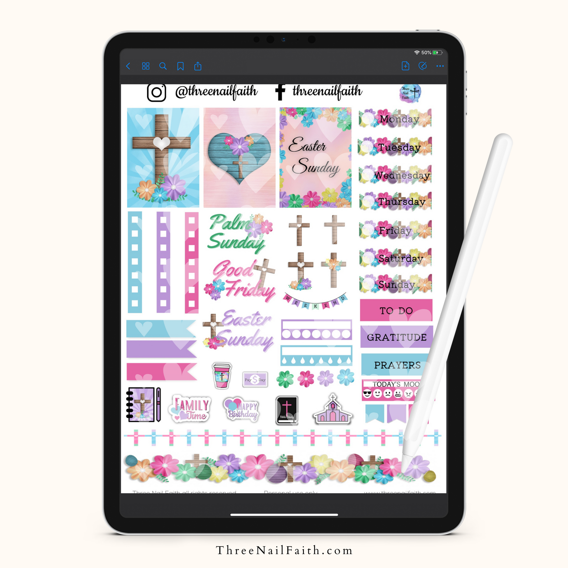 Easter Digital Planner Stickers 2022