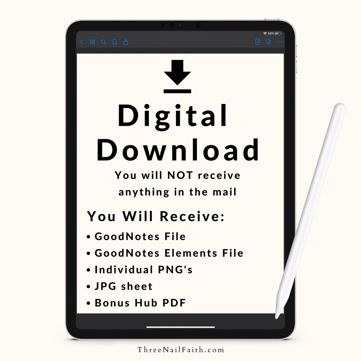 Digital Download Nothing will be shipped to you. Files that you will receive Goodnotes, Individual PNG's, Bonus hub link