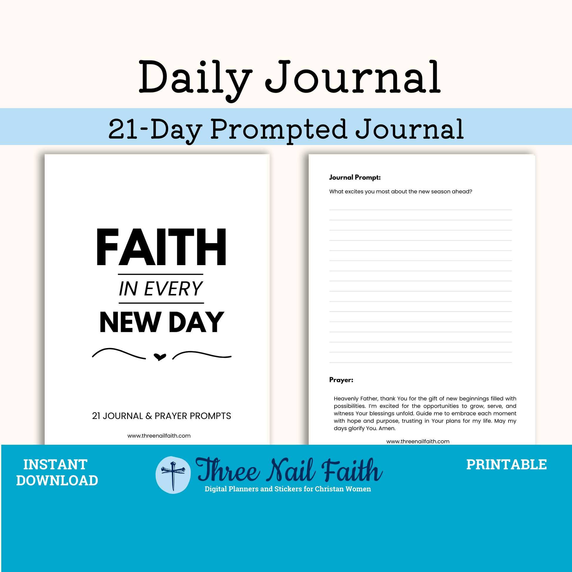 Faith in every new day prompted faith printable journal