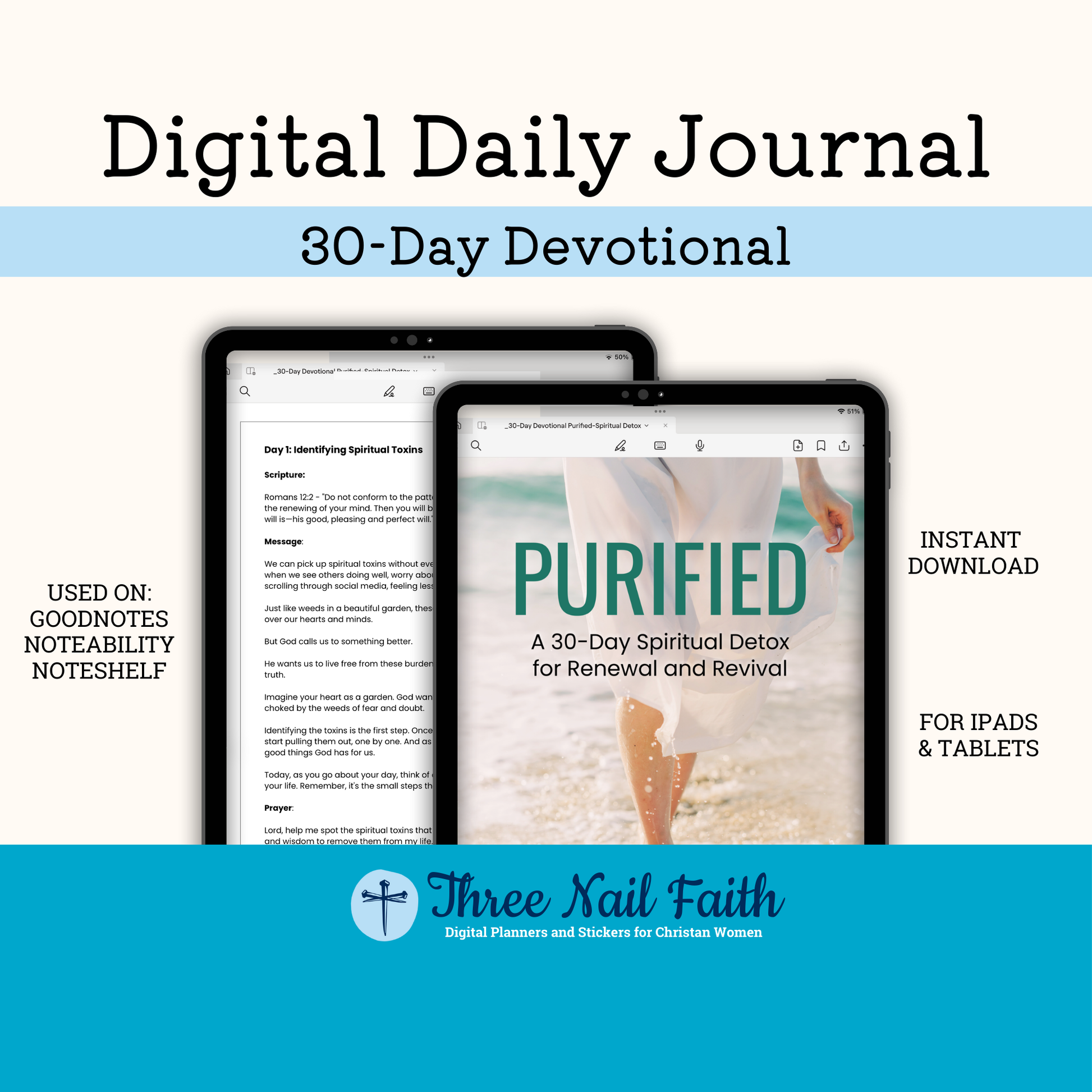 Purified Spiritual Detox for Renewal and Revival 30-Day Digital Devotional Journal
