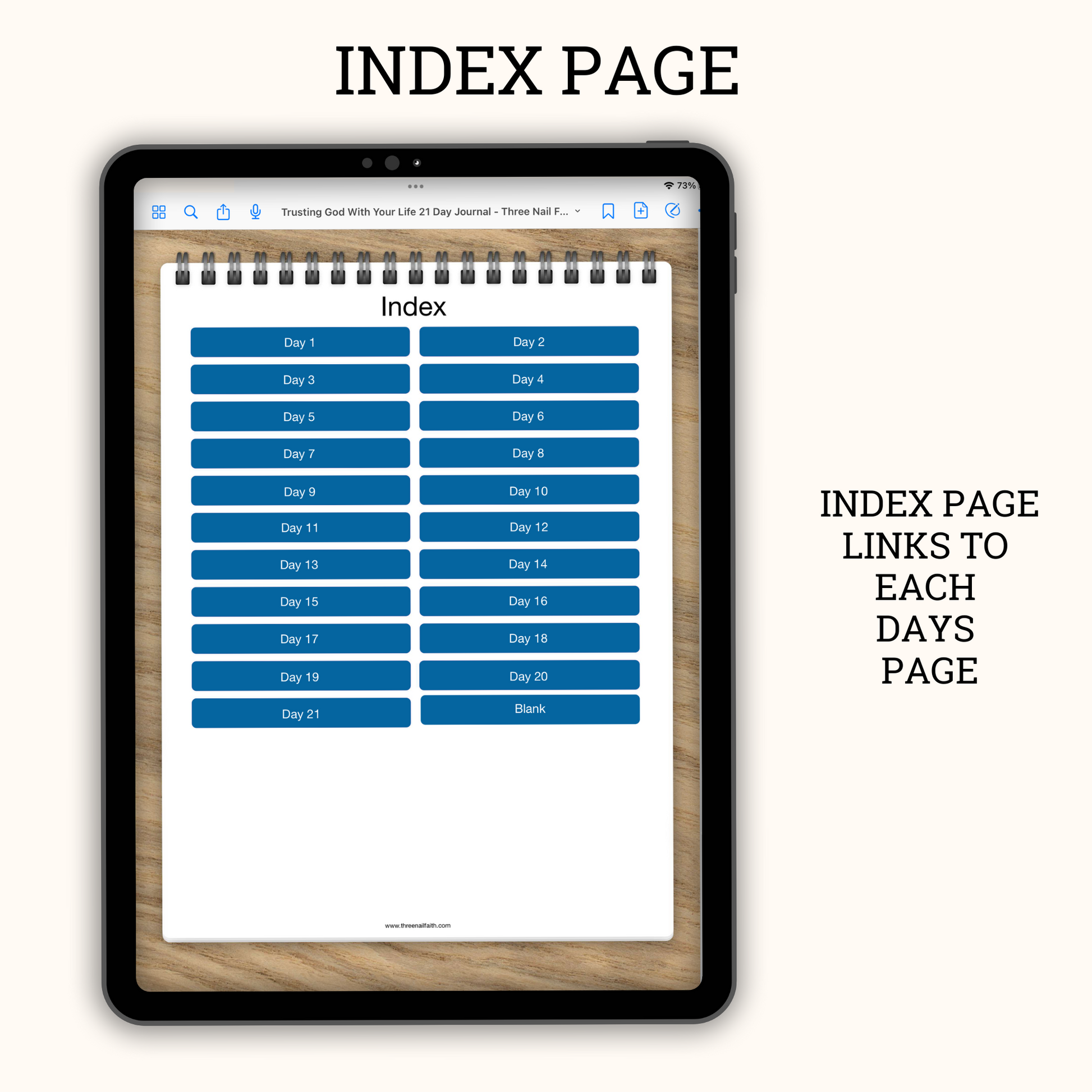 index page that links to each daily page