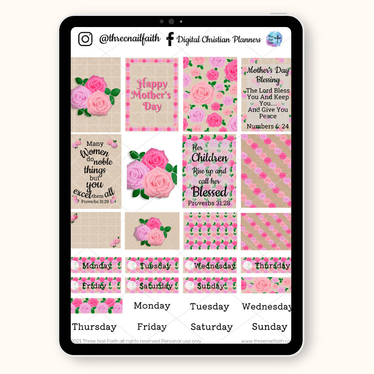 Christian Faith Digital sticker set on the theme mother's Day