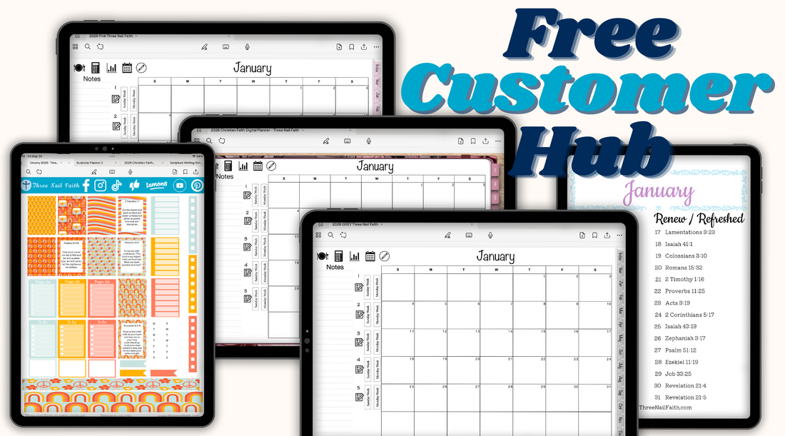 New Christian Faith Digital Planner Samples Now in the TNF Hub!