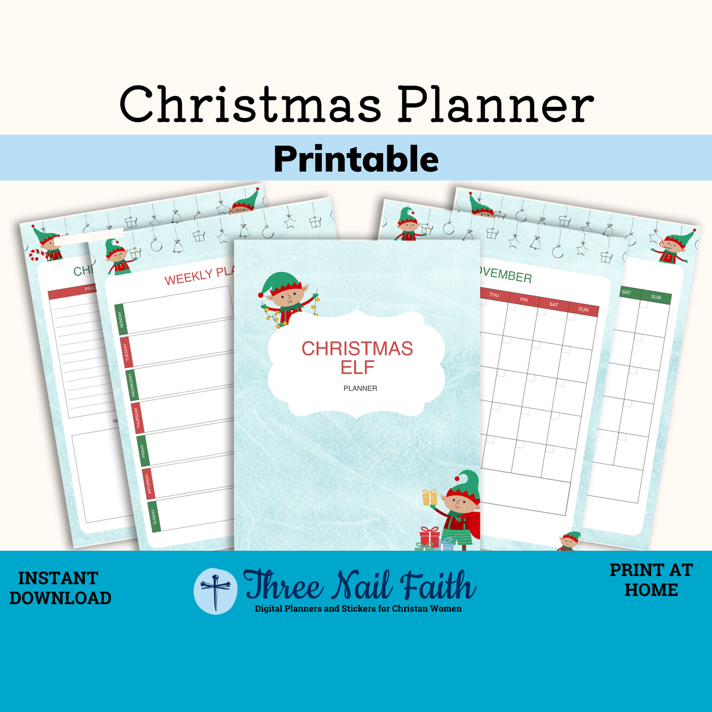 Elf Christmas Printable Planner