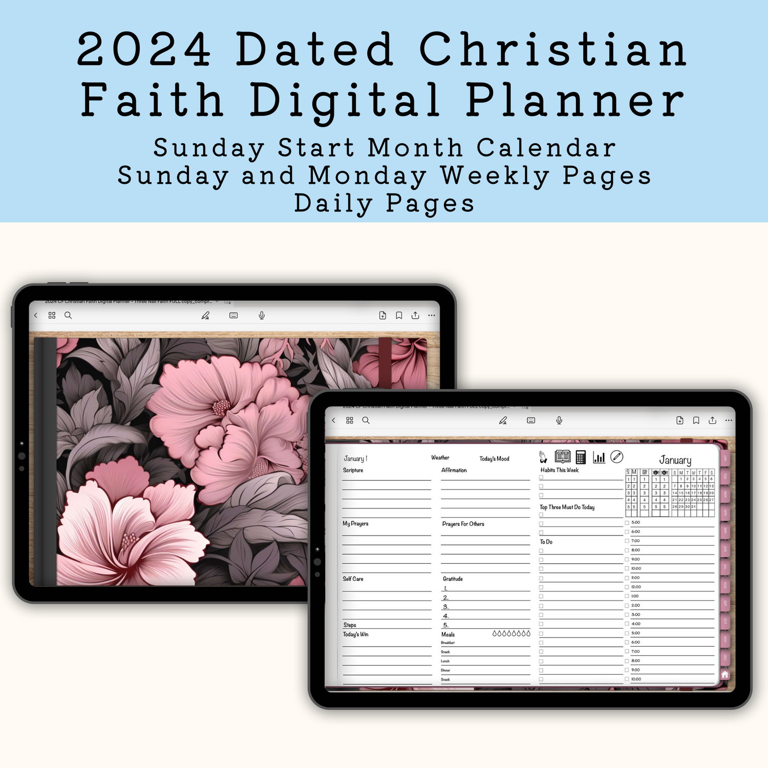 2024  Faith Dated Digital Planner
