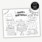 Printable Happy Birthday Activity Placemat