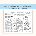 Printable Back to School Activity Placemat