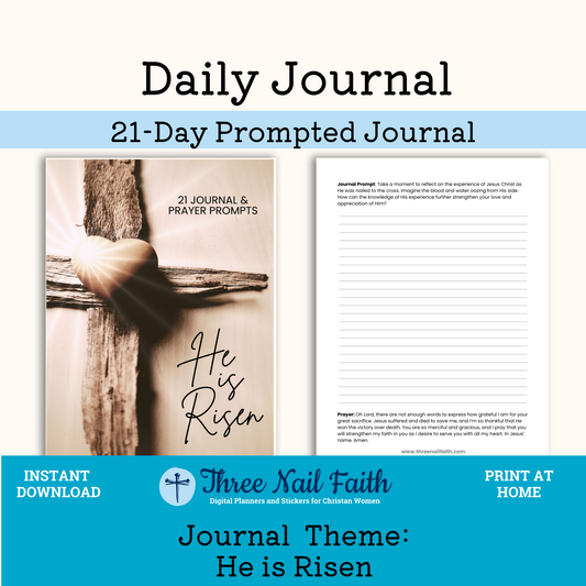 PRINTABLE He is Risen 21-day prompted faith journal