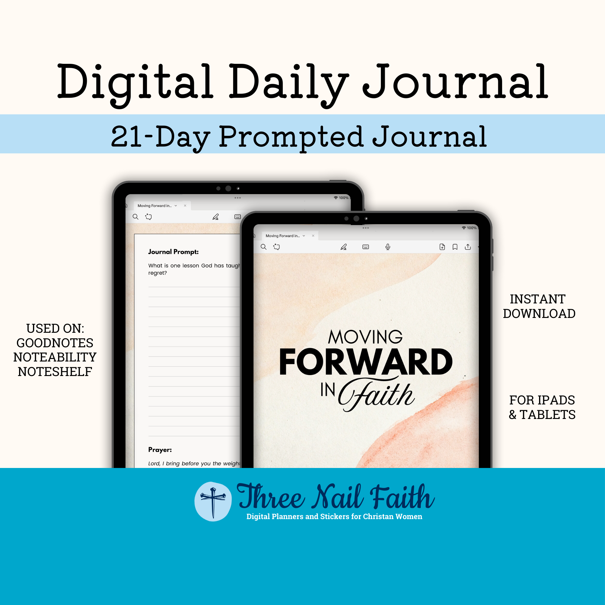 Moving Forward in Faith 21 Day Digital Prompted Faith Journal