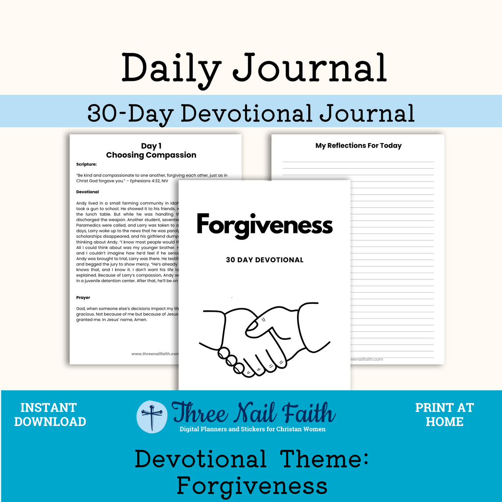 Forgiveness 30-Day PRINTABLE Devotional Journal