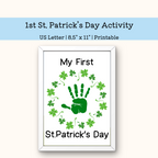 PRINTABLE 1st St Patrick's DayHandprint Art Craft For Kids