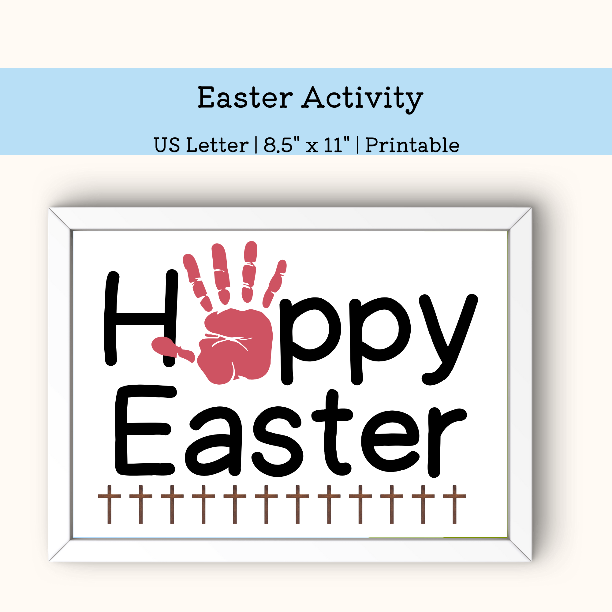 PRINTABLE Happy Easter Handprint Art Craft For Kids