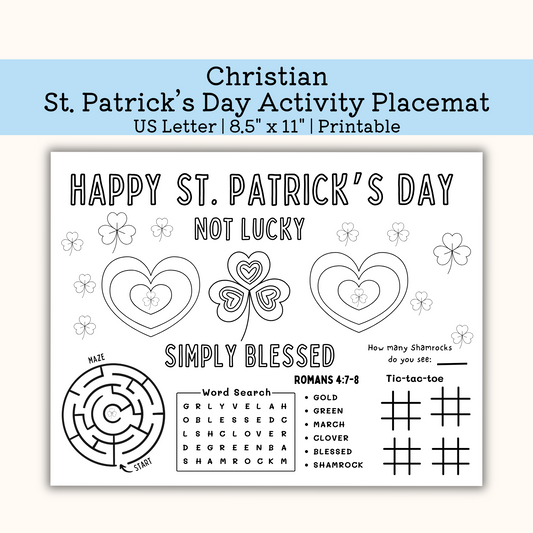 Happy St Patrics day activity Placemat