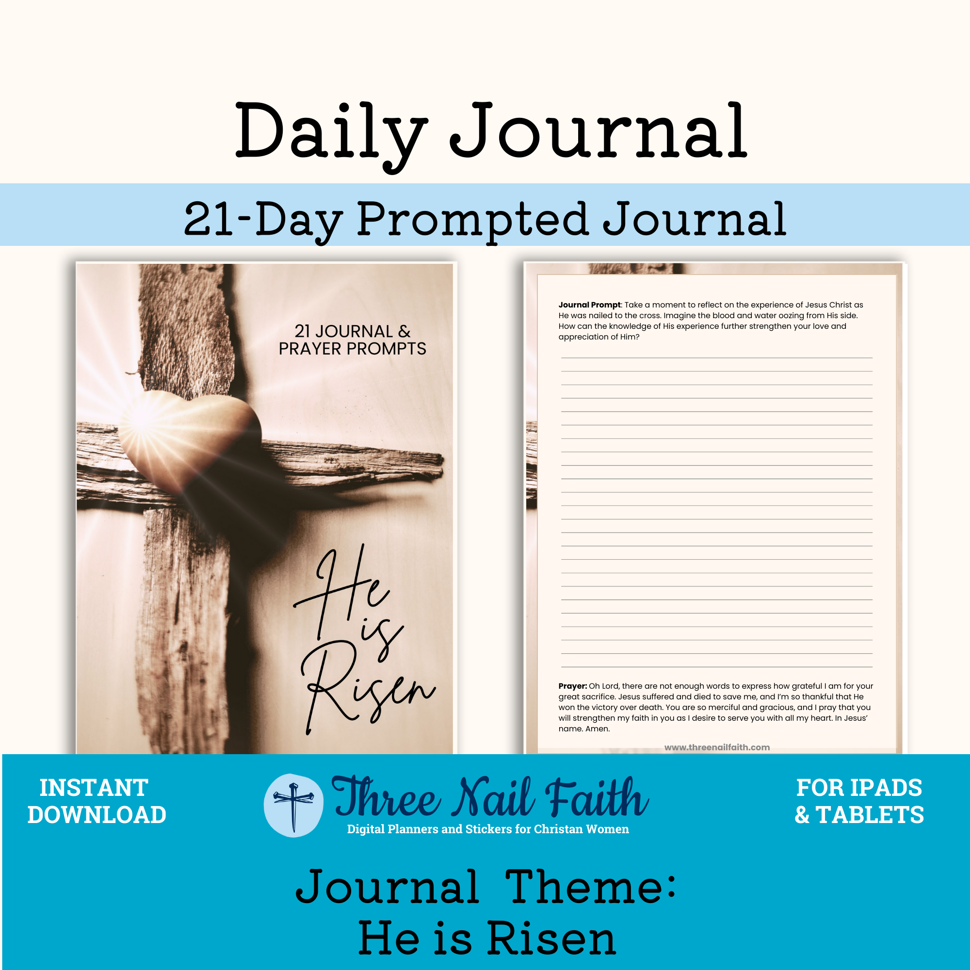 He is Risen 21-day prompted faith journal – Three Nail Faith