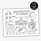Printable Back to School Activity Placemat