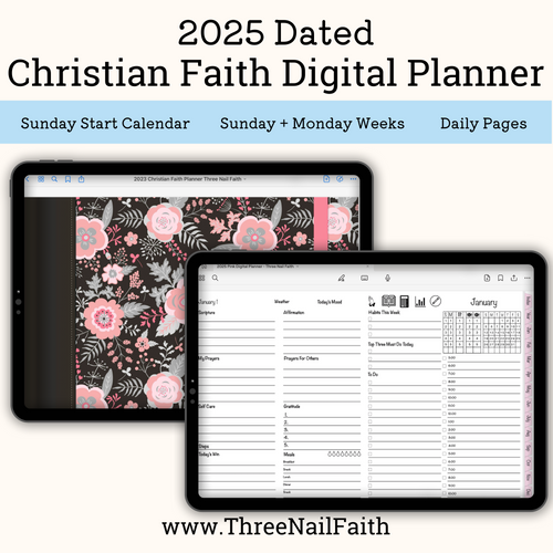 2025 Dated Christian Faith Digital Planner