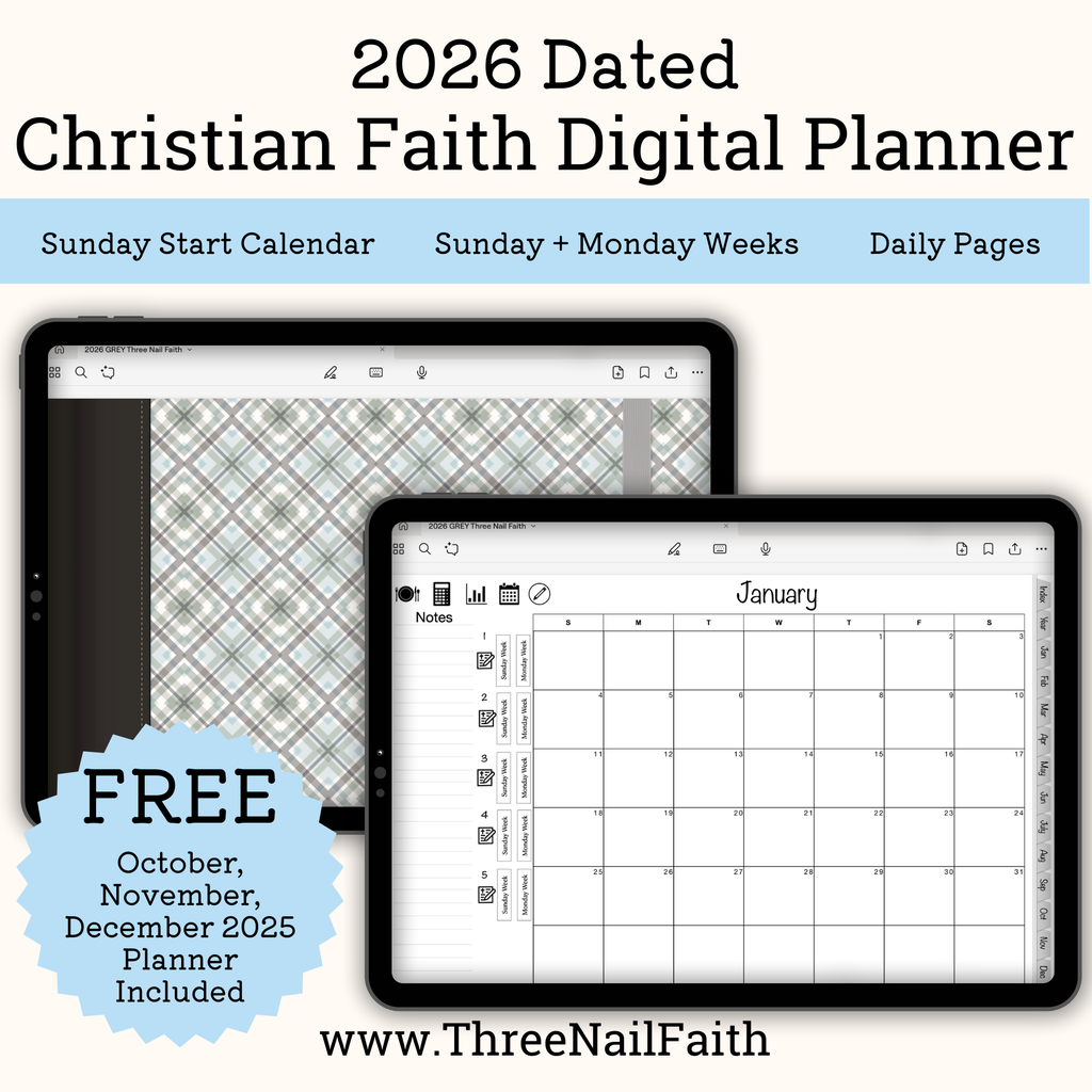 2026 grey Digital Christian Faith Planner