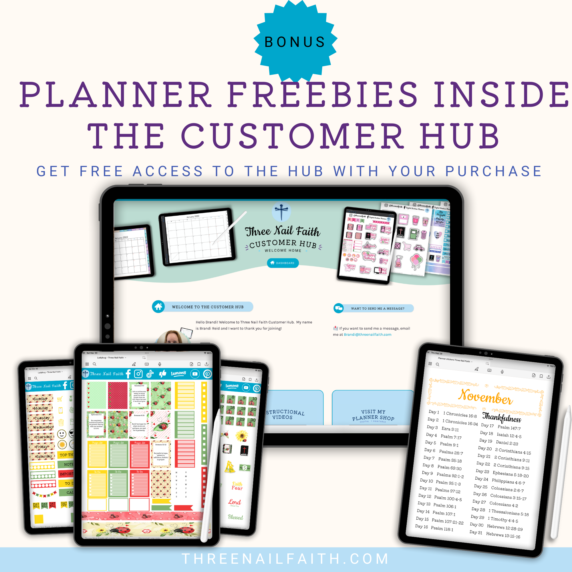 2026 Pink Christian Faith Digital Planner