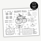Printable Happy Fall Activity Placemat