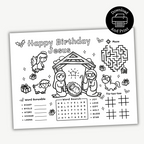 Printable Happy Birthday Jesus Christmas Activity Placemat
