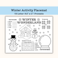 Printable Winter Wonderland Activity Placemat