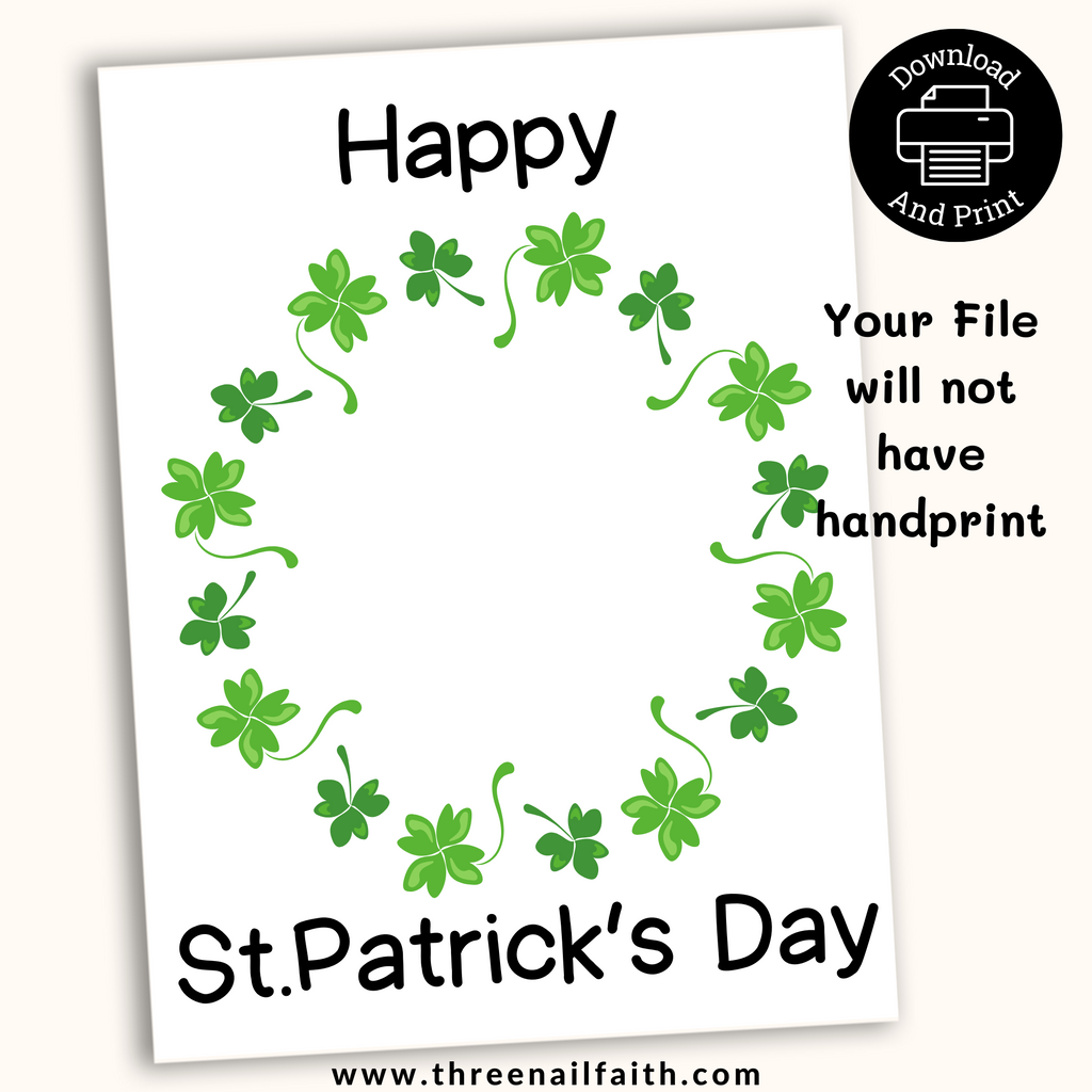 Your print will not have the handprint added, but a blank area to add your childs handprint