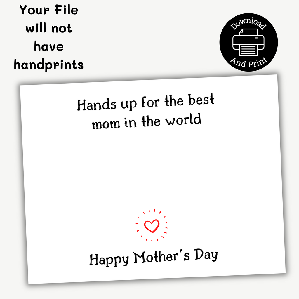 Your design will not have any handprints you will add that with your childs handprint
