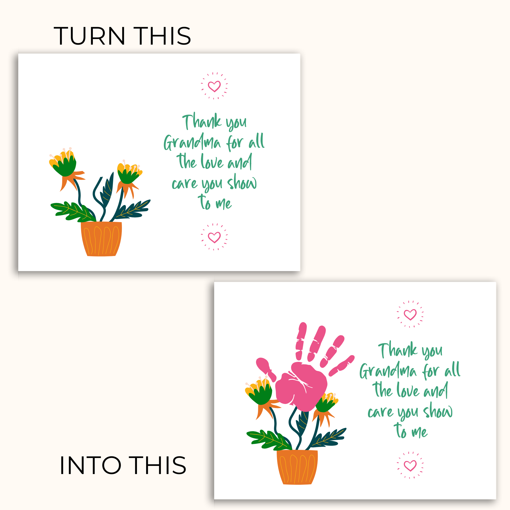 take the blank image and add your childs handprint to create a special keepsake