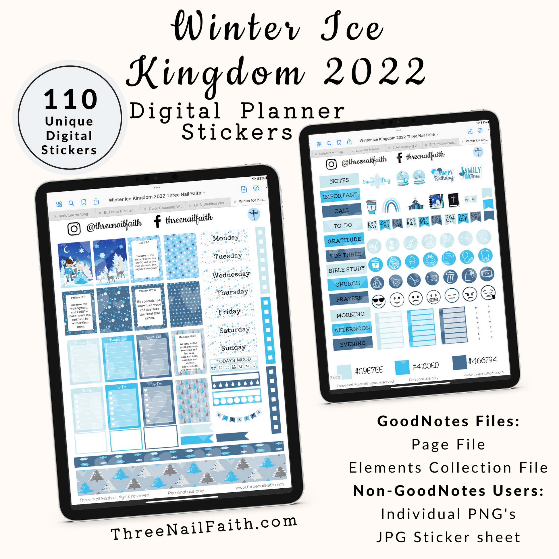 Winter Ice Kingdom Digital Sticker Planner Kit