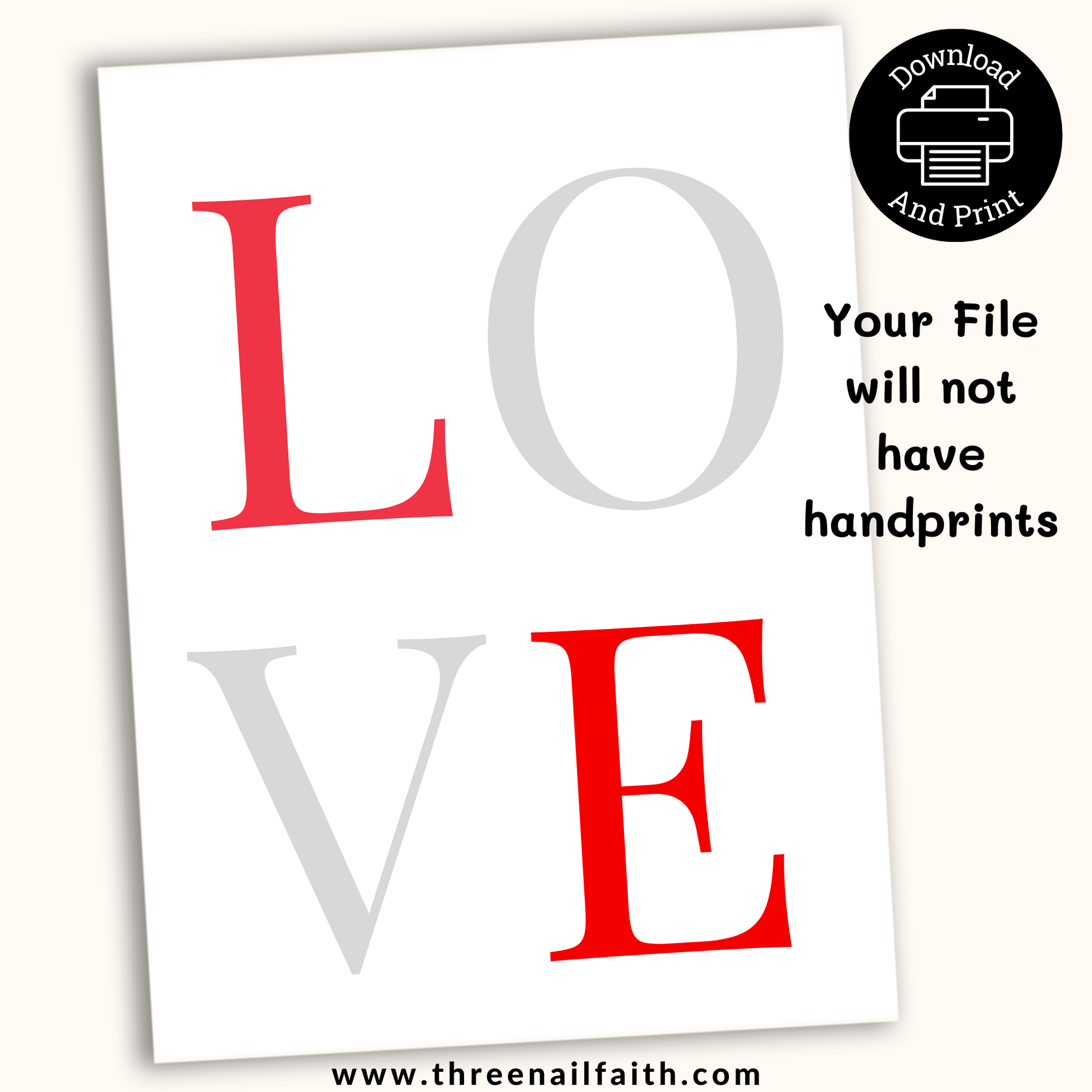 Love Valentine day printable handprint activity your print will not have the hands