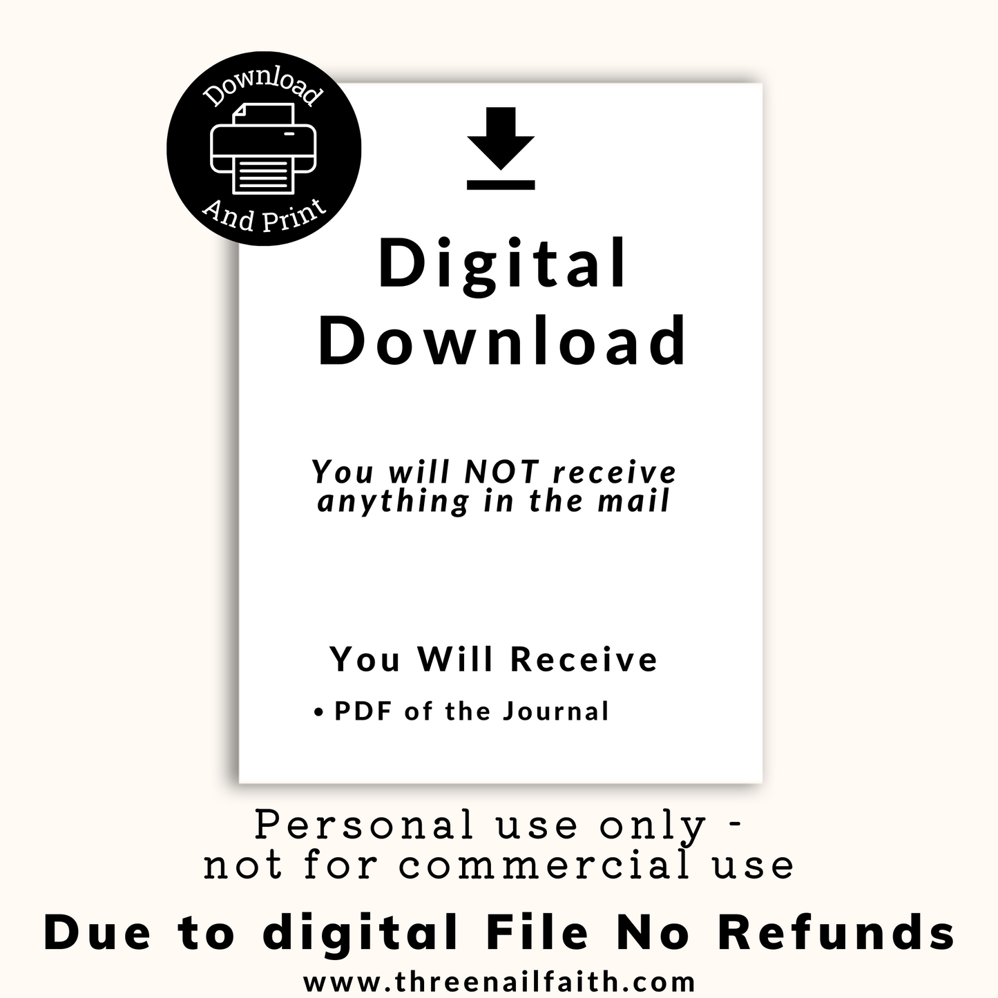 This is a digital download, nothing will be shipped to you. you will receive a PDF copy of the journal. Due to digital file no refunds, this file is for personal use only.