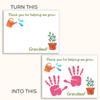 Take the original print and add your childs handprint to it to create a special keepsake for grandma