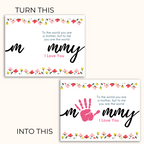 take the blank keepsake and add your childs handprint to create a special keepsake