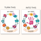 Turn the print on the left into the print on the right when you add your childs handprint to the print