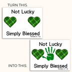 Turn the top print into the bottom print by adding your childs handprint