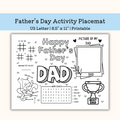 Printable Fathers Day activity placemat