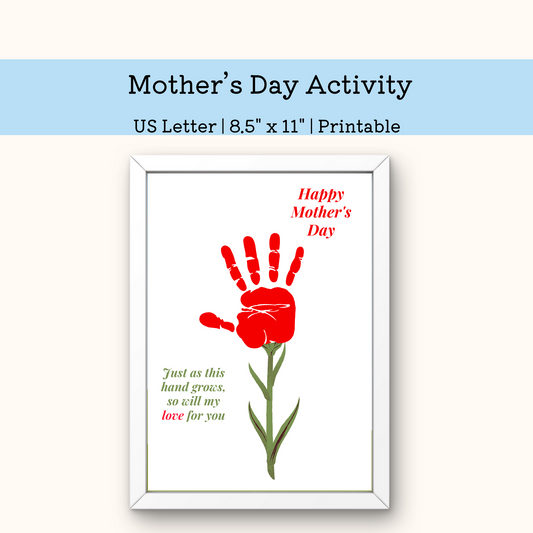 happy Mothers day flower handprint  activity for mothers day