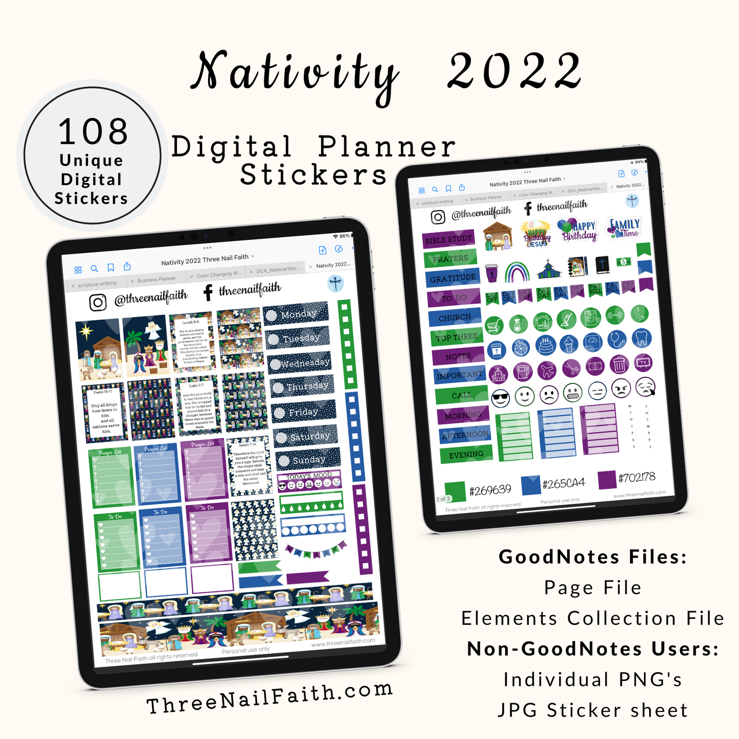 Nativity Digital Planner Sticker Kit