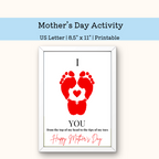 Love you from the top of my head to the tips of my toes footprint art activity