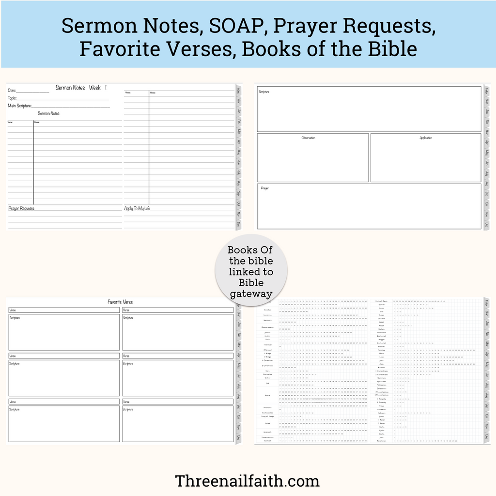 Pages of the 2024 Christian Faith Dated Digital Planner