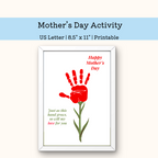 happy Mothers day flower handprint  activity for mothers day